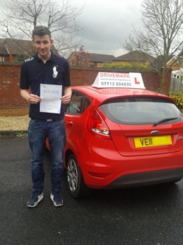 Well done Lewis on passing your driving test first time even in the pouring rain. Its been a pleasure to teach you, hopefully I'll see you driving around in your Peugeot very soon. Drive Safe mate!...