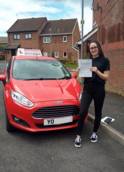 Congratulations Keely. Passed your driving test first time today with only 3 minor faults, you stuck with it and got there in the end. Told you that you´d do it. Great Result. Drive safe!