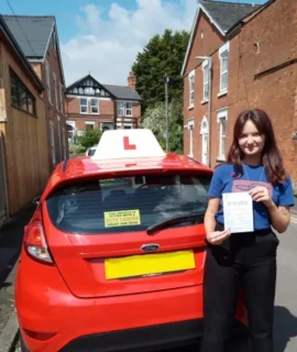 Passed 1st Time! Well done Freida, passed your driving test today first time. All your hard work has paid off. Take care. Drive safe!